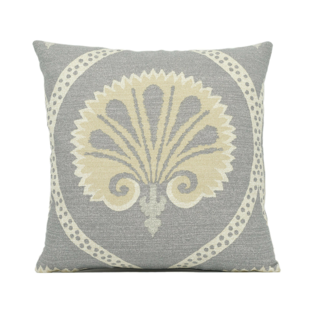 Thibaut - Kimberly - Grey - Stunning Stylized Floral Scroll Cushion Cover - Handmade Throw Pillow - Designer Home Décor.