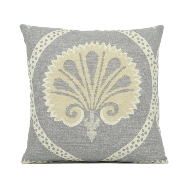 Thibaut - Kimberly - Grey - Stunning Stylized Floral Scroll Cushion Cover - Handmade Throw Pillow - Designer Home Décor.