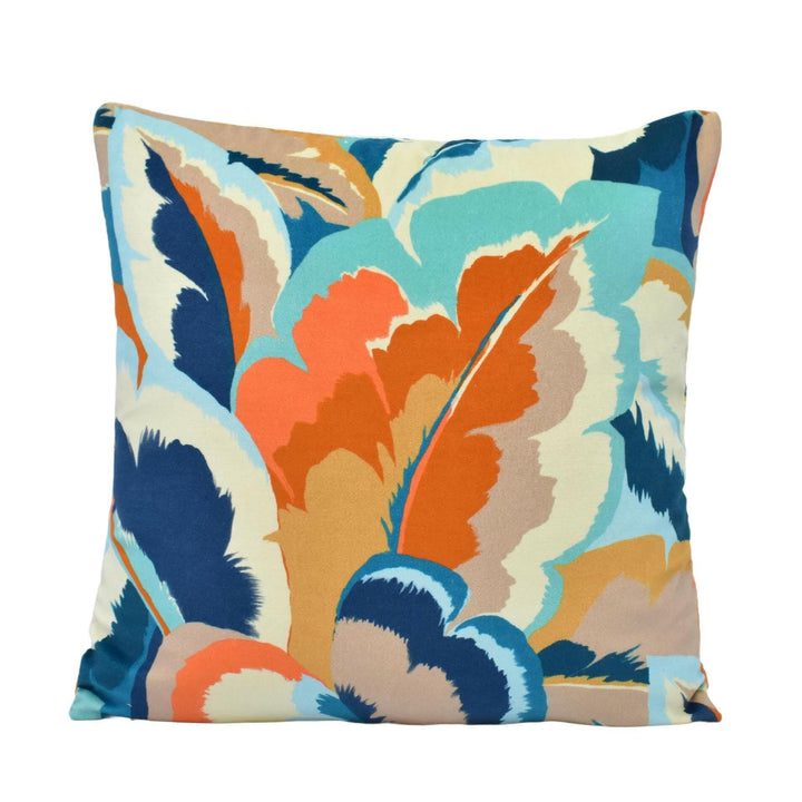 Harlequin - Calathea - Azul / Onsen / French Ochre / Paprika - Bold Tropical Designer Plant Cushion Cover - Luxury Throw Pillow - Handmade.