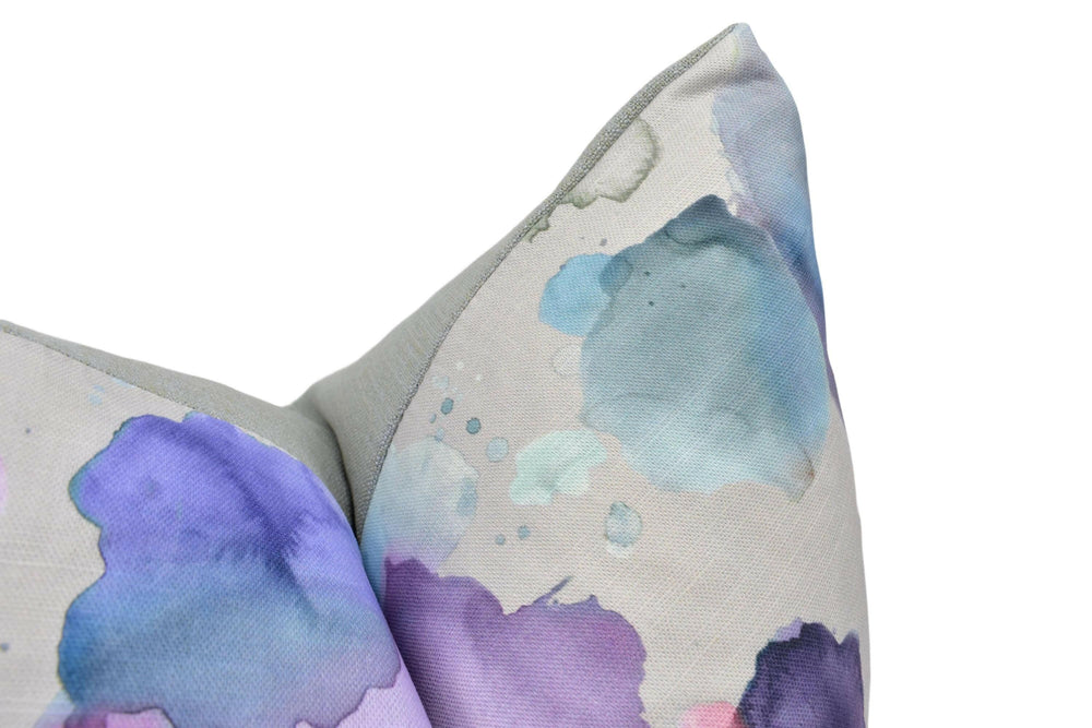Voyage - Cloud Burst - Damson - Gorgeous Watercolour Cloud Designer Cushion Cover - Luxury Throw Pillow - Handmade Home Decor.
