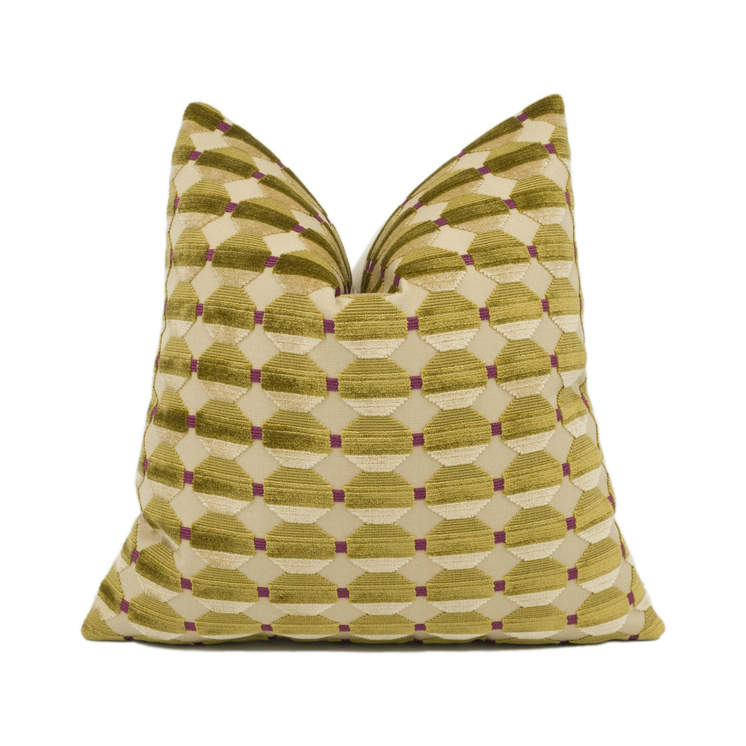 Zoffany - Abacus - Gold - Chic Modern Geometric Textured Chenille Cushion Cover - Handmade Throw Pillow - Designer Home Décor.