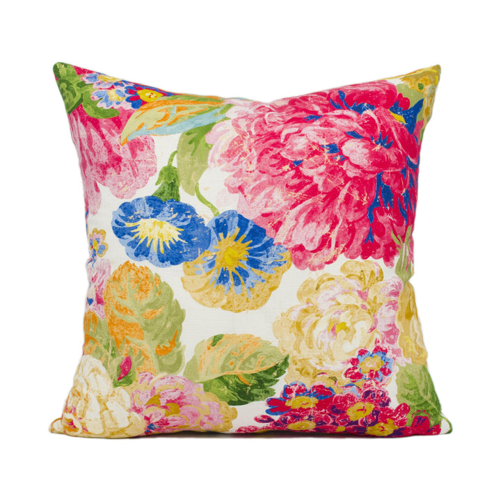 Sanderson - Rose & Peony - Cerise - Bright Colourful Graphic Floral Cushion Cover - Handmade Throw Pillow - Designer Home Décor.
