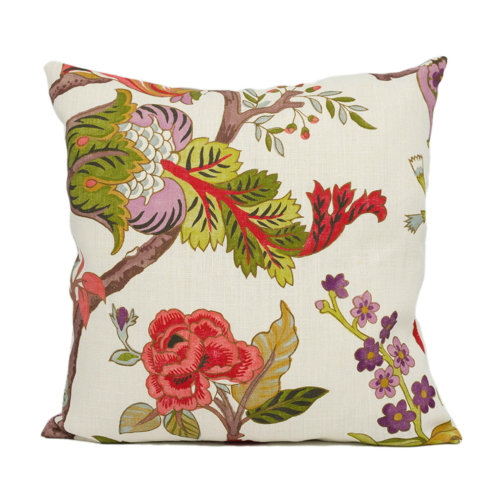Sanderson - Fusang Tree - Cinnabar Red - Cushion Cover Throw Pillow Designer Home Decor.