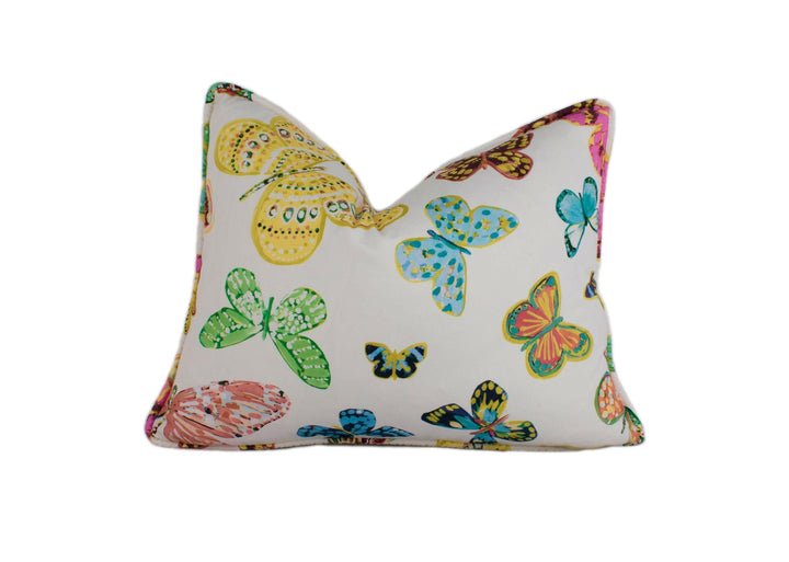 Lulu DK for Schumacher - Butterfly - Multi - Delicate Arty Butterflies - Designer Cushion Cover - Handmade Throw Pillow - Luxury Home Decor.