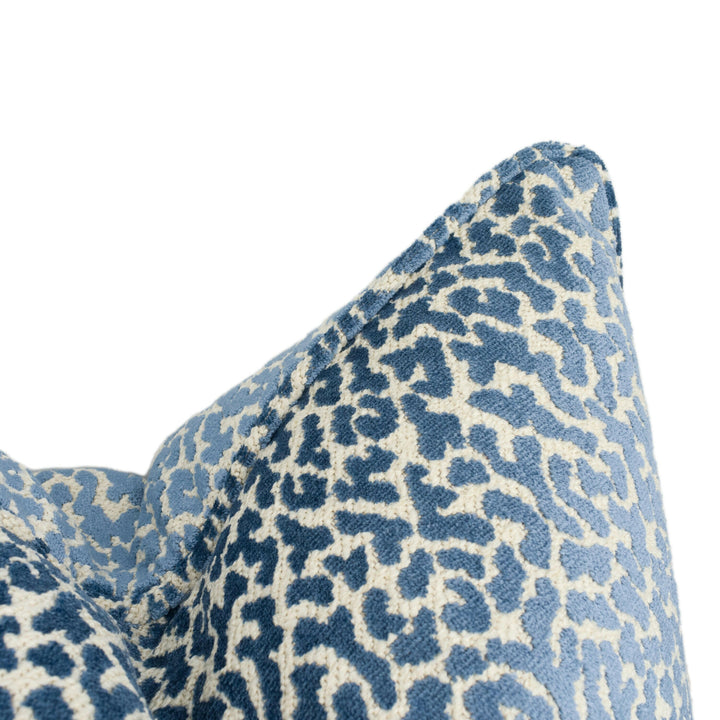 Manuel Canovas - Tobago - Celeste - Lush Animal Print Inspired Self Piped Velvet Cushion Cover - Handmade Throw Pillow - Designer Home Décor.