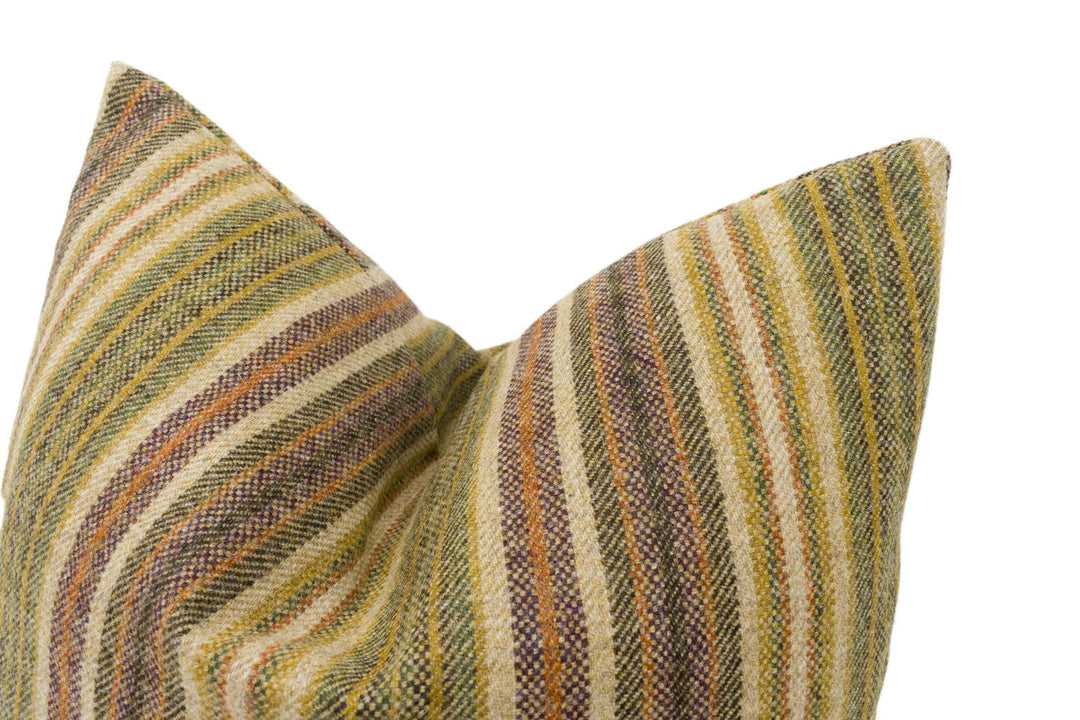 Abraham Moon - Burleigh - Olive -  100% Wool Cushion Cover - Designer Plaid Pillow Cover - Handmade Custom Abraham Moon Pillow.