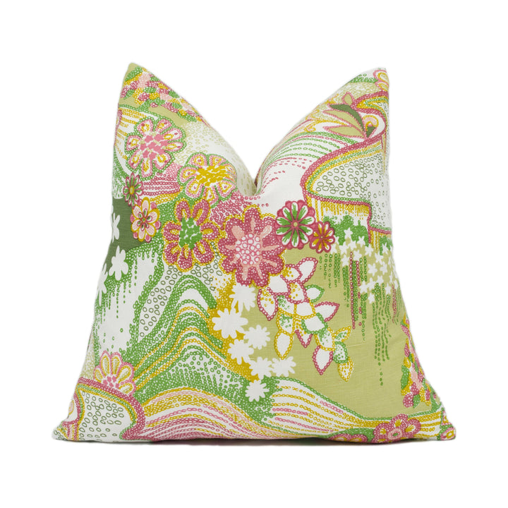 Clements Ribeiro x Schumacher - Daisy Chain - Green and Pink - 1970&