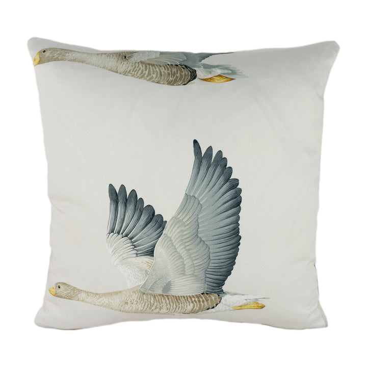 Sanderson - Elysian Geese - Silver / Chalk - Stunning Designer Cushion Cover Home Decor Throw Pillow.