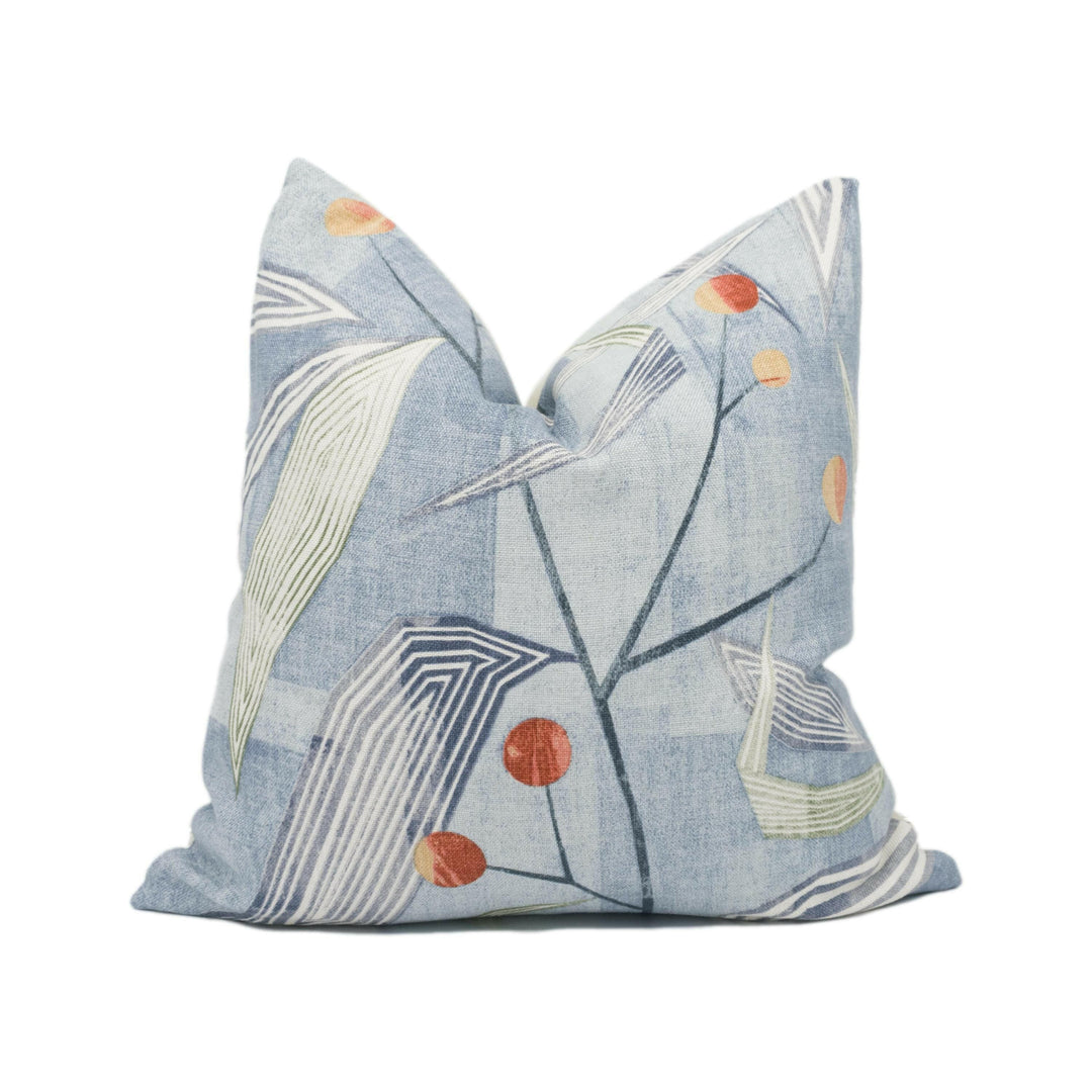 Harlequin - Entity - Brick / Denim - Stunning Geometric Angular Floral Cushion Cover Throw Pillow Designer Home Décor.