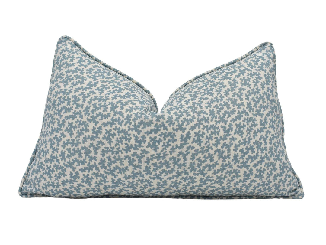 Colefax and Fowler - Seaweed - Aqua - Intricate Coral Reef Truffle Designer Cushion Cover - Fresh Luxury Throw Pillow - Handmade Home Decor.