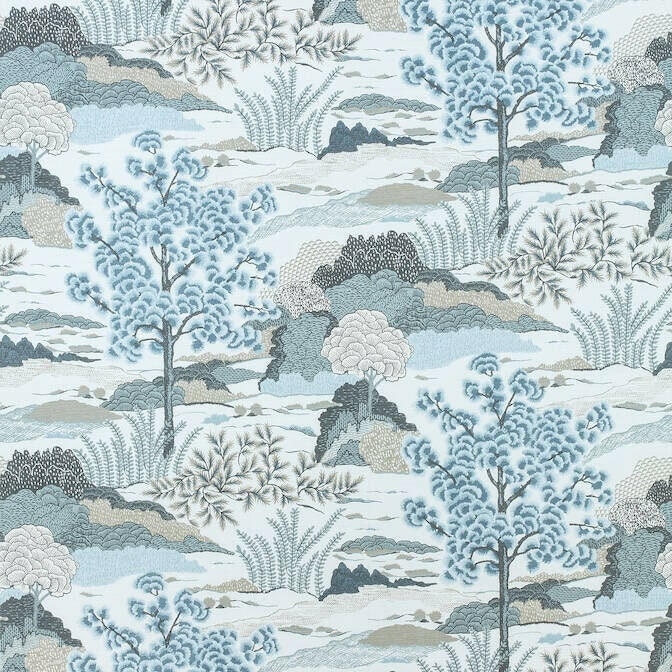 Thibaut - daintree - aqua - curtains made to measure drapes designer home decor.