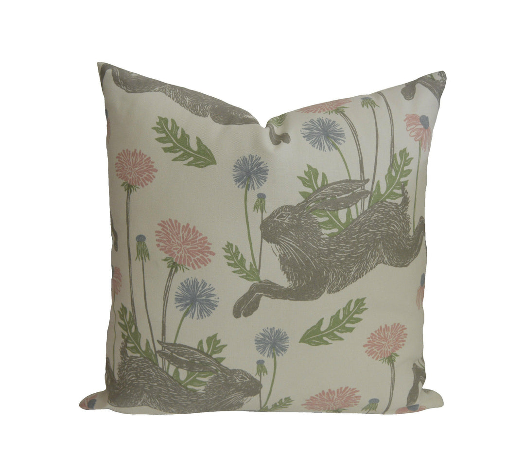 Clarke & Clarke x Studio G - March Hare - Pastel - Stunning Rabbit Cushion Cover Throw Pillow Designer Home Decor.
