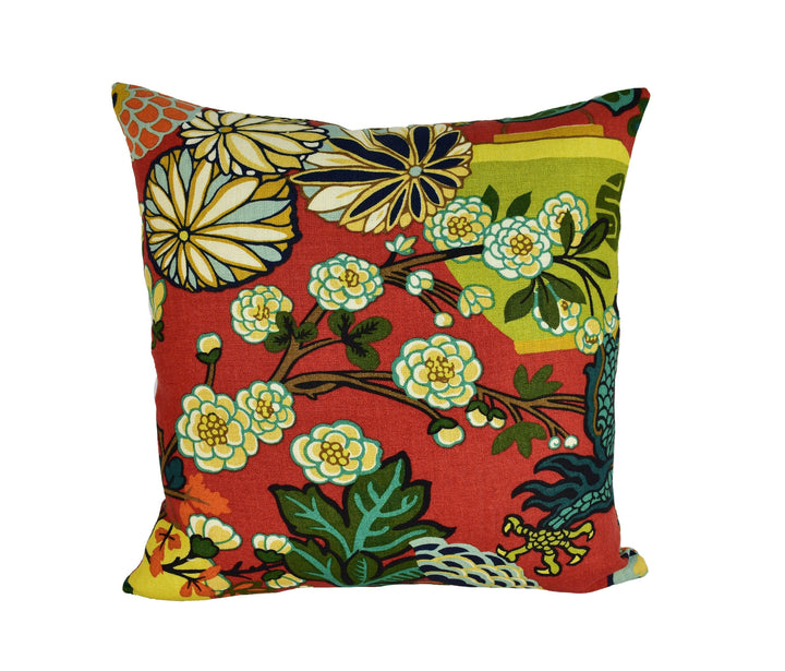 Schumacher - Chiang Mai Dragon - Lacquer - Art Deco Chinoiserie Designer Cushion Cover - Handmade Throw Pillow Luxury Home Decor.