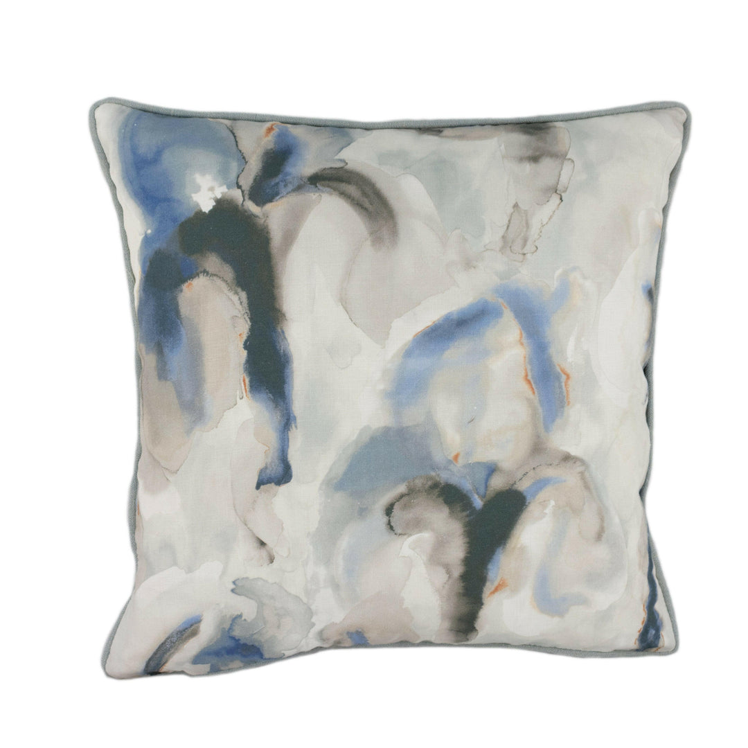 Zoffany - Water Iris - Ink / Charcoal - Abstract Water Lily Cushion Cover - Handmade Brushstroke Throw Pillow Designer Home Decor.