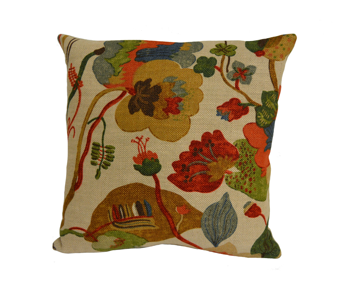 G.P. & J. Baker - California - Red and Cream - Complex Floral Botanical Designer Cushion Cover - Luxury Throw Pillow - Handmade Home