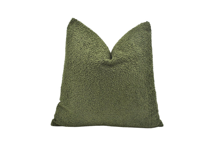 Prestigious Textiles - Fergus - Moss - Chic Green Boucle Designer Cushion Cover - Modern Luxury Throw Pillow - Handmade Home Decor.
