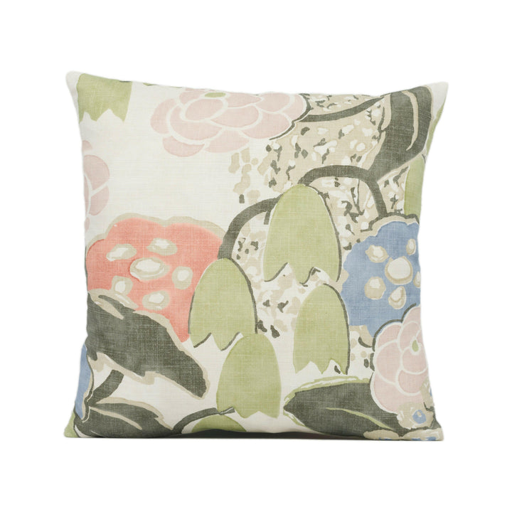 Thibaut - Anna French - Laura - Blush and Green - Bold Vintage Designer Floral Cushion Cover - Luxury Throw Pillow - Handmade Home Décor.
