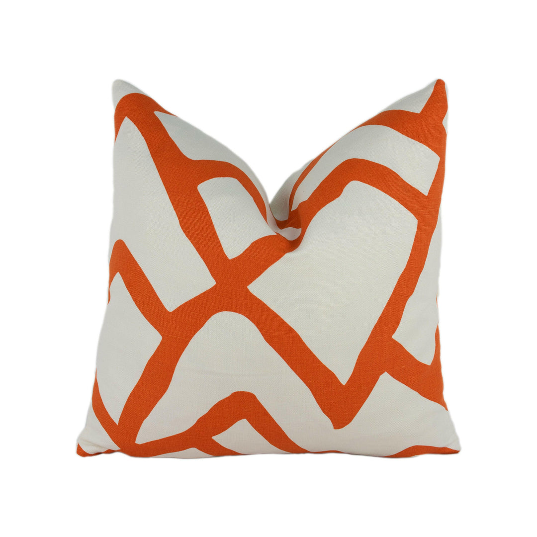 Schumacher - Zimba - Orange - Stylish Graphic Avant Garde Designer Cushion Cover - Handmade Throw Pillow - Luxury Home Decor.