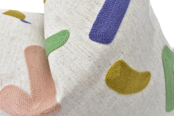 Camengo - Kaolin - Purple - Beautifully Simplistic Embroidered Curves Designer Cushion Cover - Luxury Throw Pillow - Handmade Home Decor.