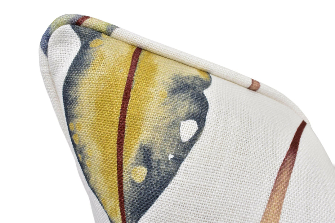 Harlequin - Kinina - Graphite / Mustard - Calming Watercolour Gum Tree Leaves Designer Cushion Cover - Luxury Throw Pillow - Handmade Home.