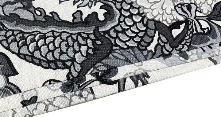 Schumacher - Chiang Mai Dragon - Smoke  -  Made To Measure Professionally Made Roman Blind.
