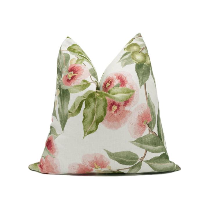 Thibaut - Camellia Garden - Coral - Beautiful English Trailing Floral Cushion Cover - Handmade Throw Pillow - Designer Home Décor.