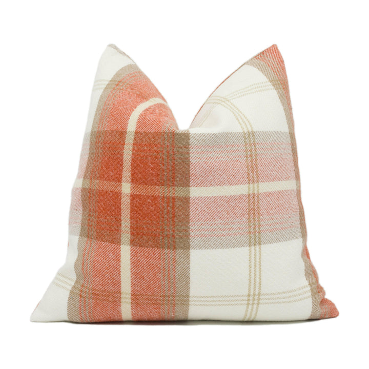 Porter & Stone - Balmoral - Burnt Orange - Plaid Tartan Cushion Cover - Handmade Throw Pillow - Designer Home Décor.