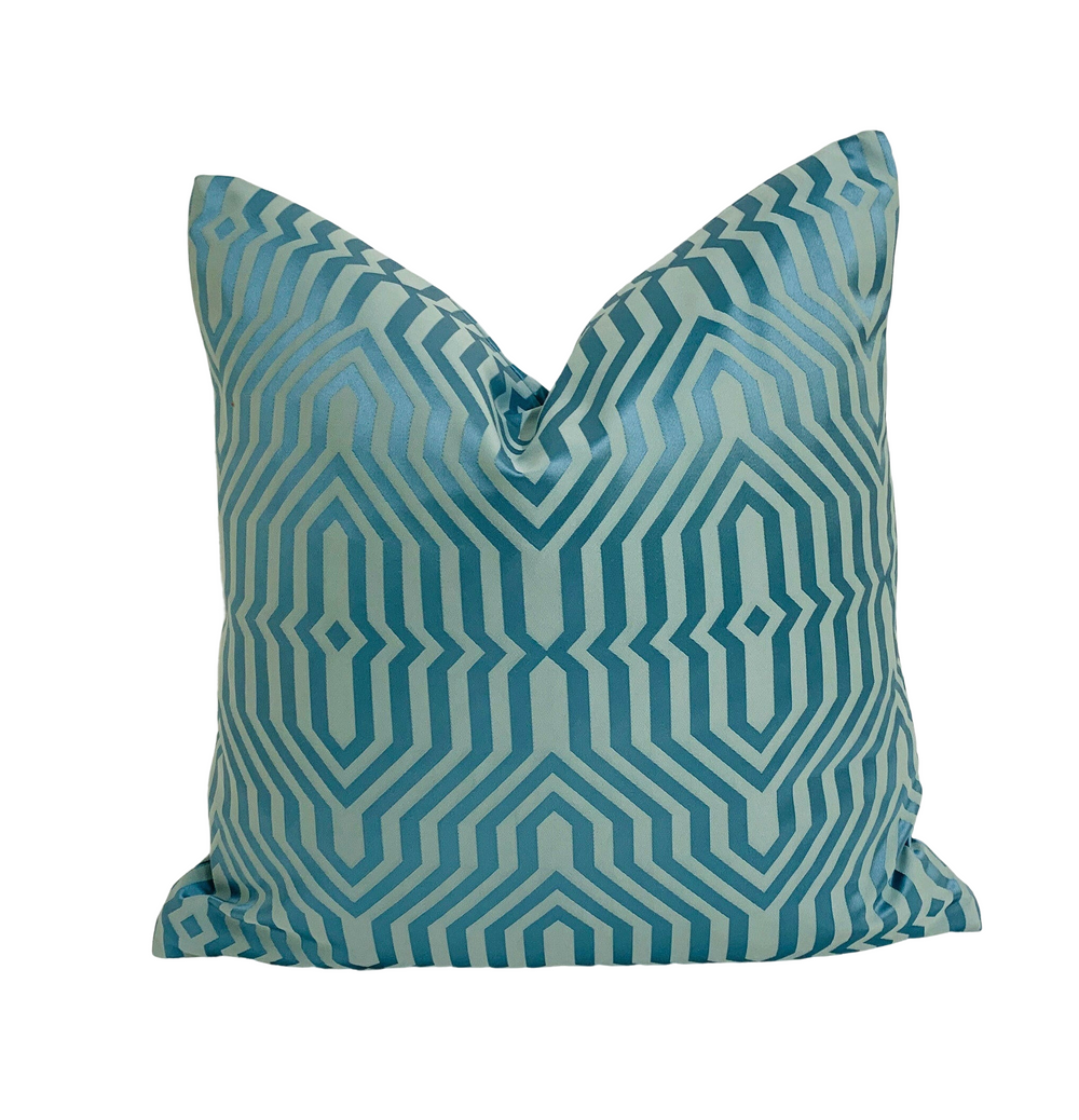 Prestigious - Mercury - Marine  - Funky Geometric Cushion Cover - Handmade Throw Pillow Designer Home Decor.