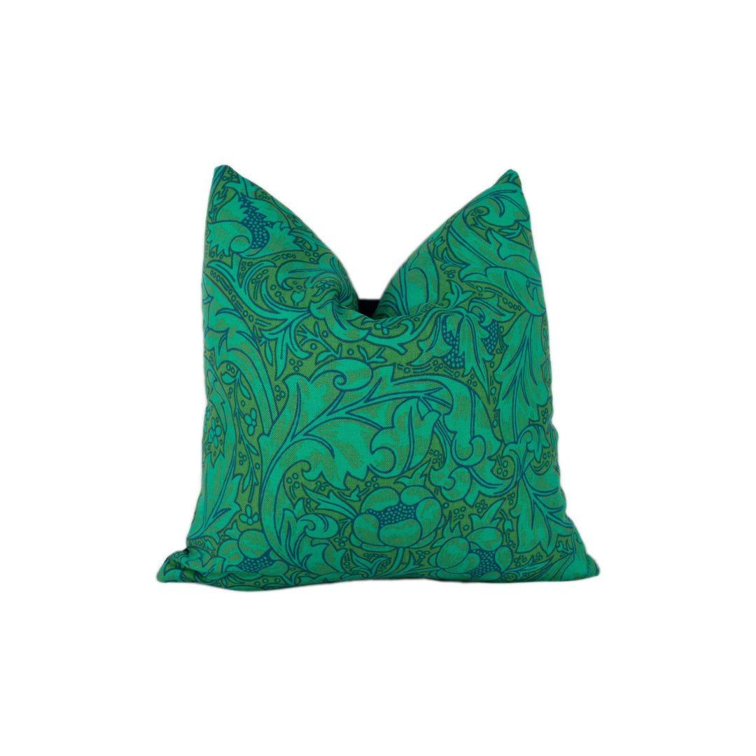 William Morris - Bachelors Button - Olive / Turquoise - Cushion Cover Throw Pillow Designer Home Decor.