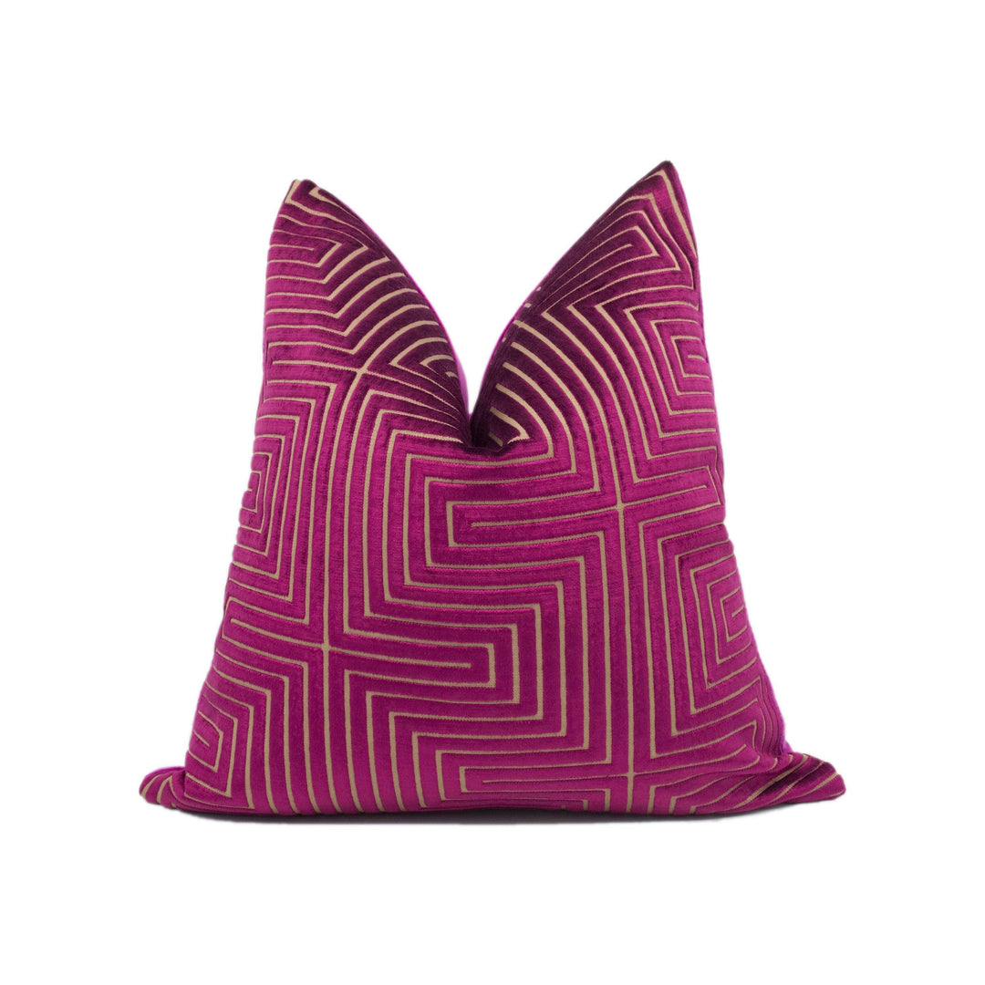 Scalamandre - Old World Weavers - Nexus - Pink - Plush Luxury Designer Cut Velvet Cushion Cover - Luxury Throw Pillow - Handmade Home Décor.