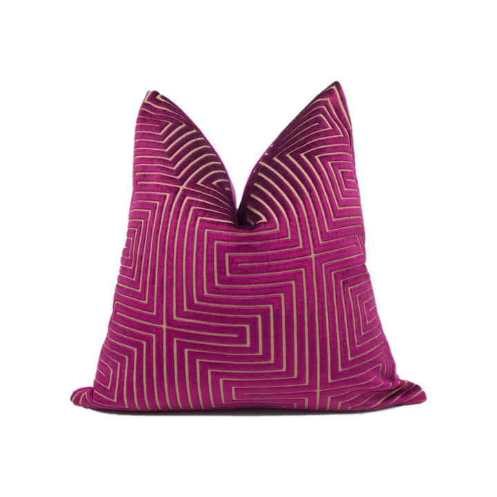 Scalamandre - Old World Weavers - Nexus - Pink - Plush Luxury Designer Cut Velvet Cushion Cover - Luxury Throw Pillow - Handmade Home Décor.