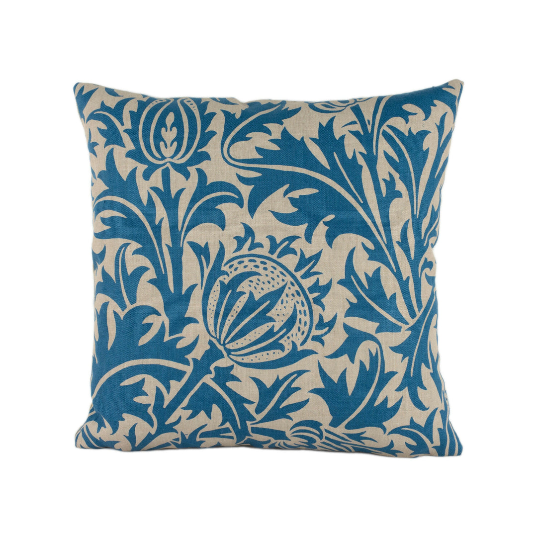 William Morris - Thistle - Indigo / Linen - Stunning Classic English Designer Cushion Cover Home Décor Throw Pillow.