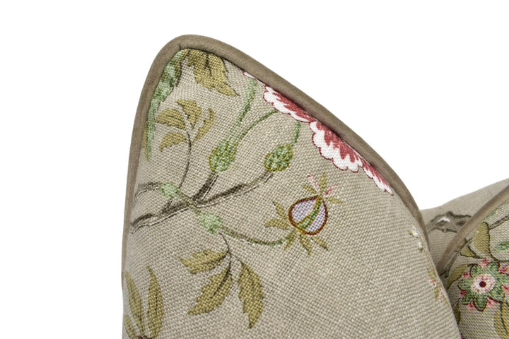 GP & J Baker - Oriental Bird Signature - Mole - Graceful Trailing Bird Chinoiserie Designer Cushion Cover - Luxury Throw Pillow Handmade.