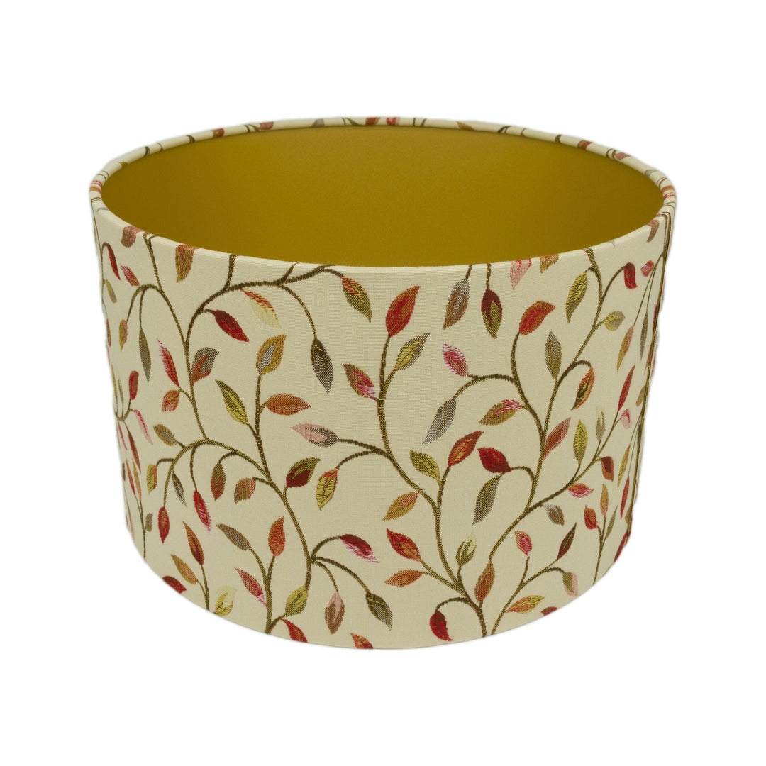 Voyage - Cervino - Red / Nut - Lampshade - Ceiling Light - Gold Lined Foliage Vines - Handmade Designer Home Décor.