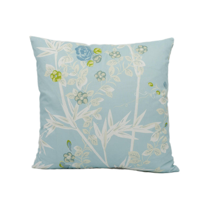 Scalamandre - Jardin De Chine - Ciel - Grand Floral Chinoiserie Designer Cushion Cover - Handmade Throw Pillow - Luxury Home Decor.
