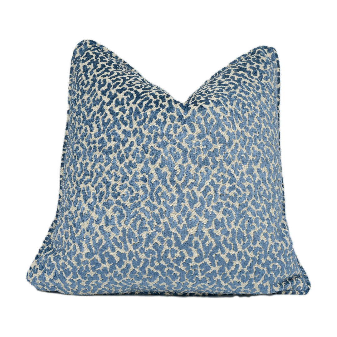Manuel Canovas - Tobago - Celeste - Lush Animal Print Inspired Self Piped Velvet Cushion Cover - Handmade Throw Pillow - Designer Home Décor.