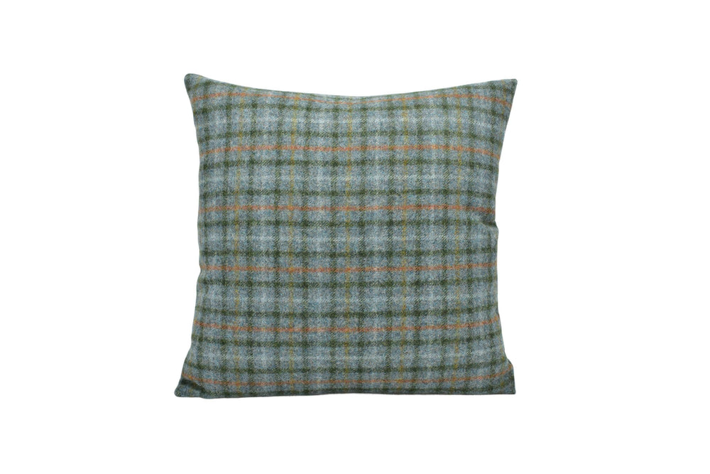 Abraham Moon - Balmoral - Eau De Nil -  100% Wool Cushion Cover - Designer Plaid Pillow Cover - Handmade Custom Abraham Moon Pillow.