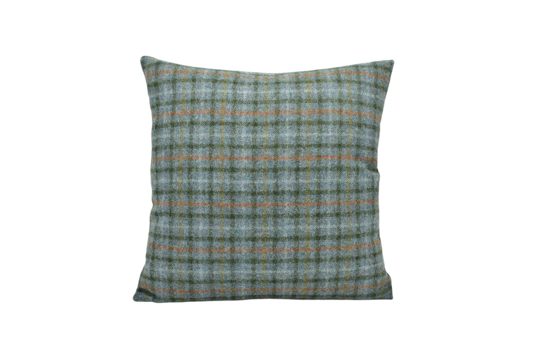 Abraham Moon - Balmoral - Eau De Nil -  100% Wool Cushion Cover - Designer Plaid Pillow Cover - Handmade Custom Abraham Moon Pillow.