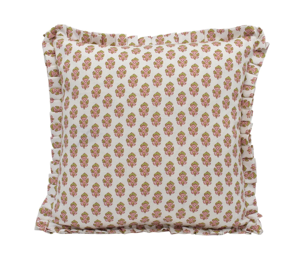a pillow with a flower pattern on it