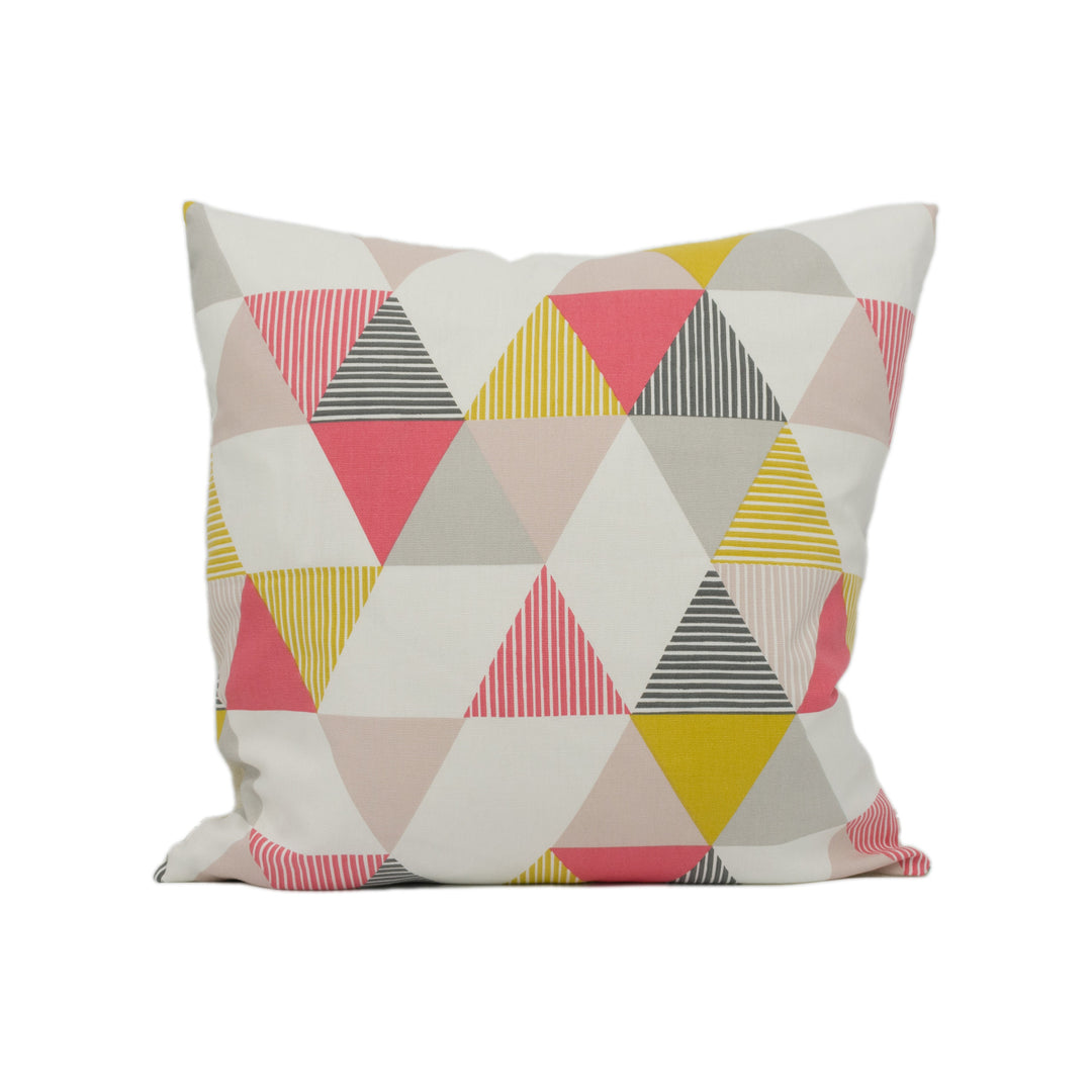Clarke &amp; Clarke x Studio G - Brio - Coral - Colourful Geometric Cushion Cover - Handmade Throw Pillow - Designer Home Décor