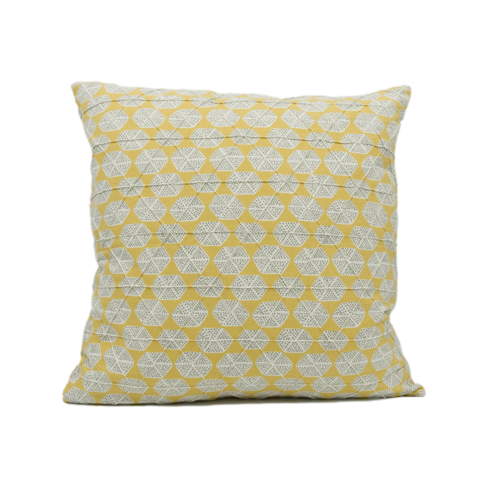 Thibaut - Parada - Harvest Gold - Charming Small Scale Pintuck Geometric Designer Cushion Cover - Luxury Throw Pillow - Handmade Home Décor.