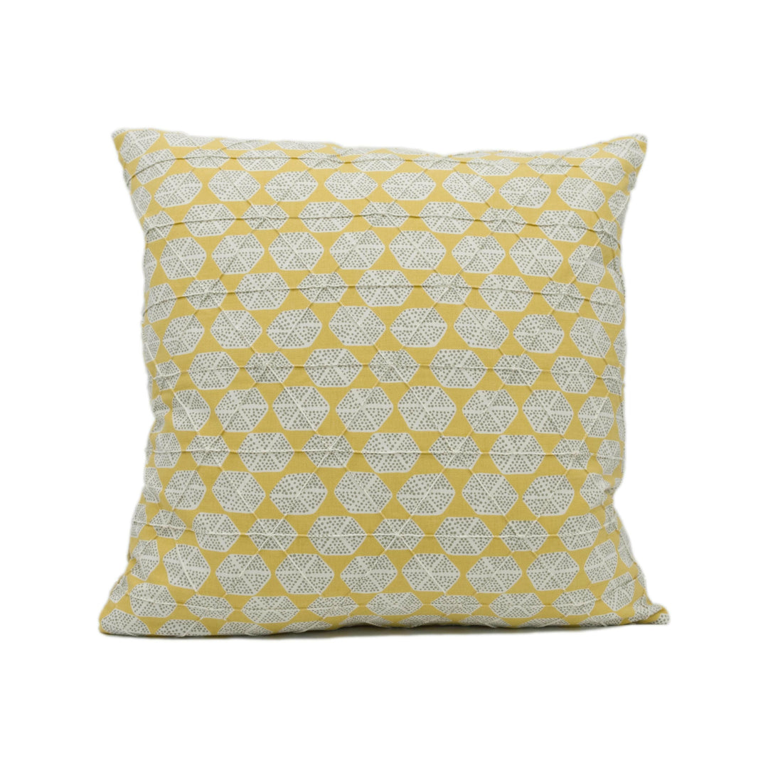 Thibaut - Parada - Harvest Gold - Charming Small Scale Pintuck Geometric Designer Cushion Cover - Luxury Throw Pillow - Handmade Home Décor.