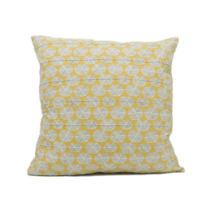 Thibaut - Parada - Harvest Gold - Charming Small Scale Pintuck Geometric Designer Cushion Cover - Luxury Throw Pillow - Handmade Home Décor.