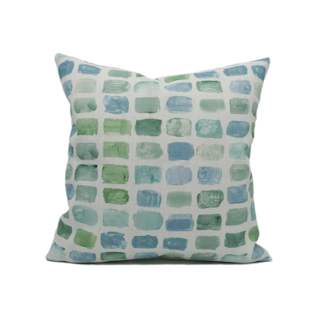 Schumacher - Mary McDonald - Palette - Seaglass - Unique Watercolour Geometric Cushion Cover - Handmade Throw Pillow - Designer Home Décor.
