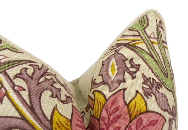 William Morris - Pink &amp; Rose - Manilla / Wine - Cushion Cover Throw Pillow Designer Home Decor.