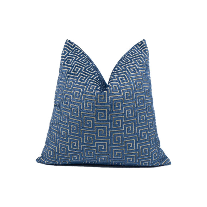 Anna French x Thibaut - Meander Velvet - Navy - Luxurious Geometric Greek Key