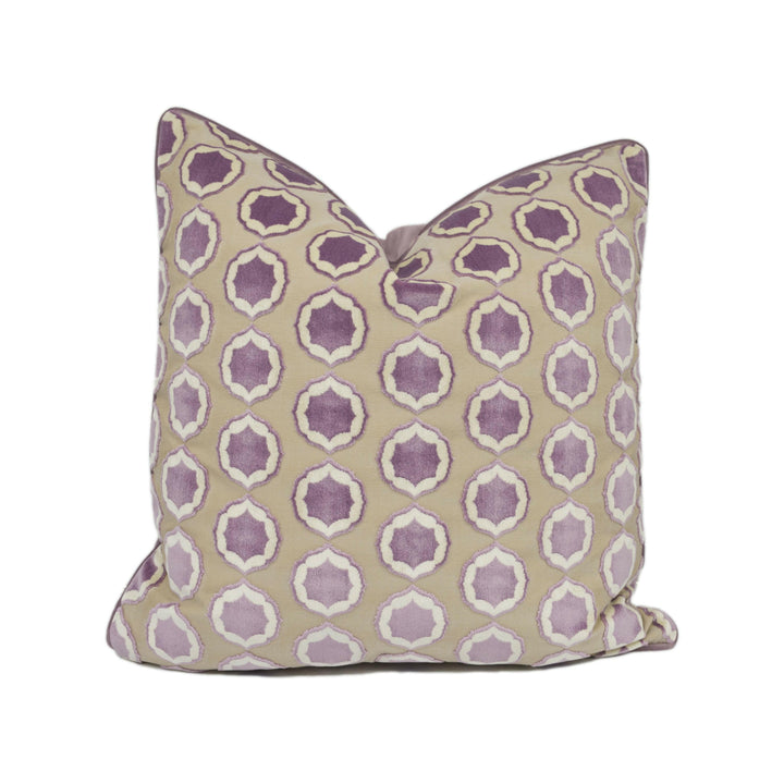 Manuel Canovas - Tiana - Glycine / Blanc - Glamorous Designer Cut Velvet Cushion Cover - Handmade Throw Pillow - Designer Home Décor.
