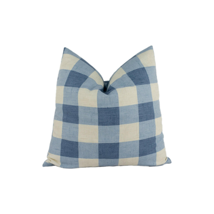 Clarke & Clarke - Polly - Chambray - Traditional Soft Gingham Check Designer Cushion Cover  - Luxury Throw Pillow - Handmade Home Decor.