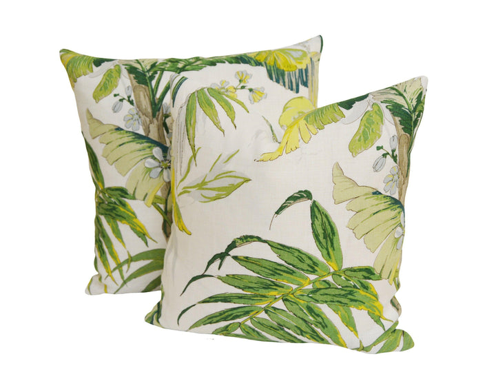 Schumacher - Tropique - Citron - Lovely Soft Tropical Designer Cushion Cover - Handmade Throw Pillow - Luxury Home Decor.