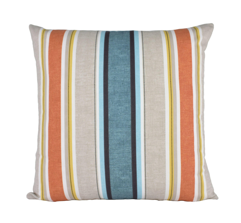 Clarke and Clarke - Luella - Teal / Spice - Striped Cushion Cover Throw Pillow Designer Home Decor.